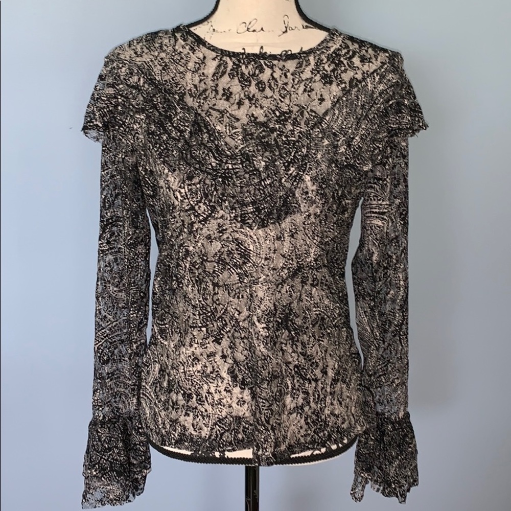 VERO MODA medium black & cream blouse - Picture 1 of 4